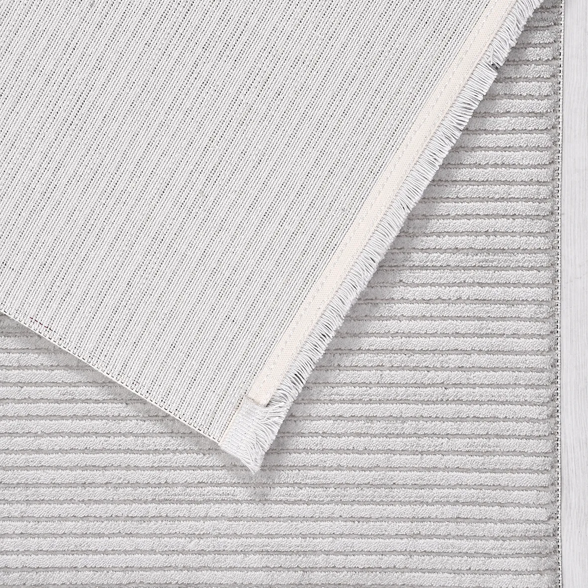 SHARED | Patara Light Grey Modern Striped Machine Woven Living Room B photo 6