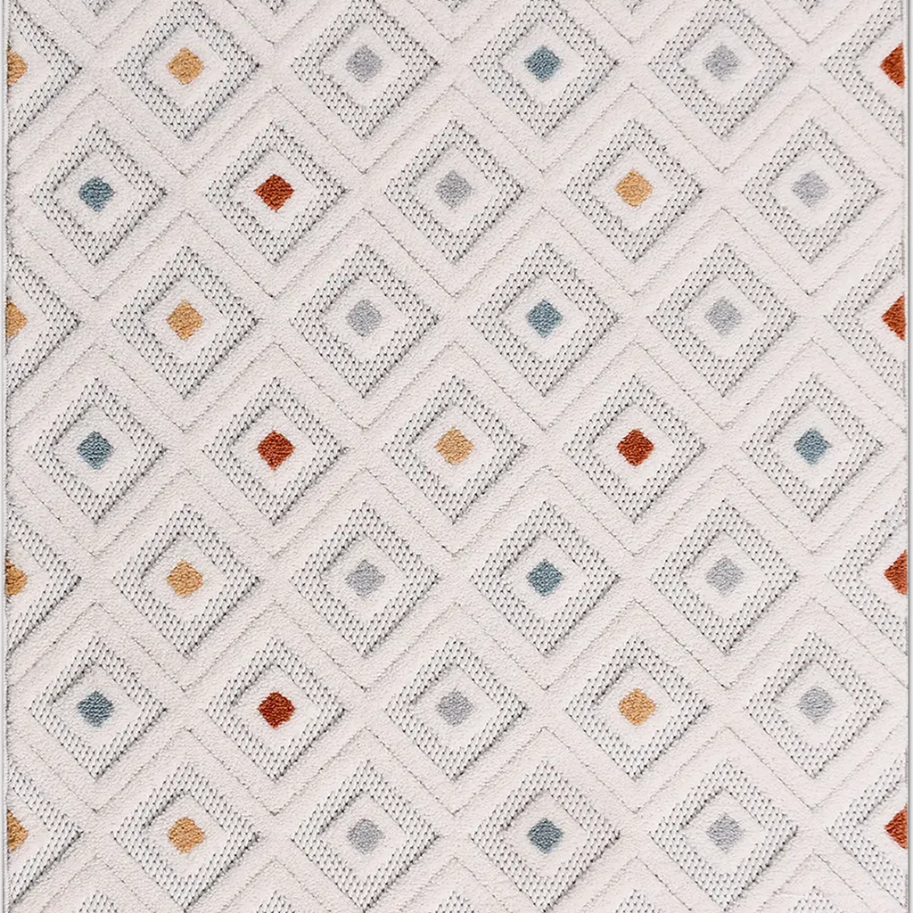 SHARED | Nave Ivory Geometric Diamond Machine Woven Transitional Mode photo 5