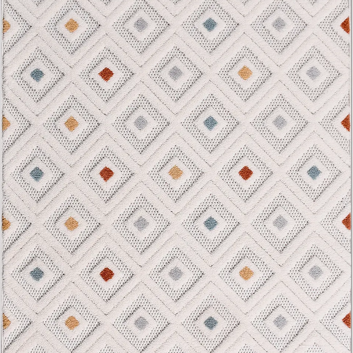 SHARED | Nave Ivory Geometric Diamond Machine Woven Transitional Mode photo 5