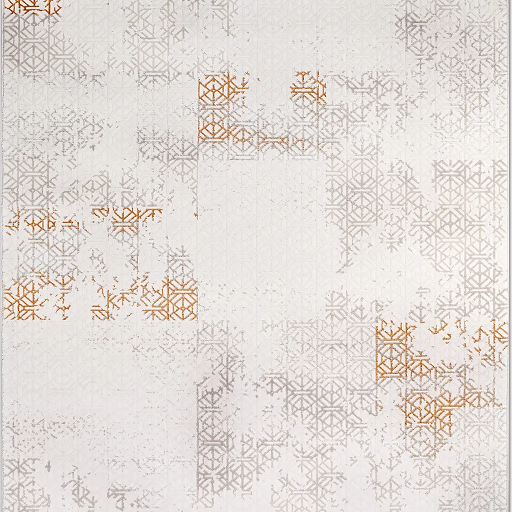 SHARED | Rill Cream Abstract Modern Machine Woven Greige Burnt Orange photo 6
