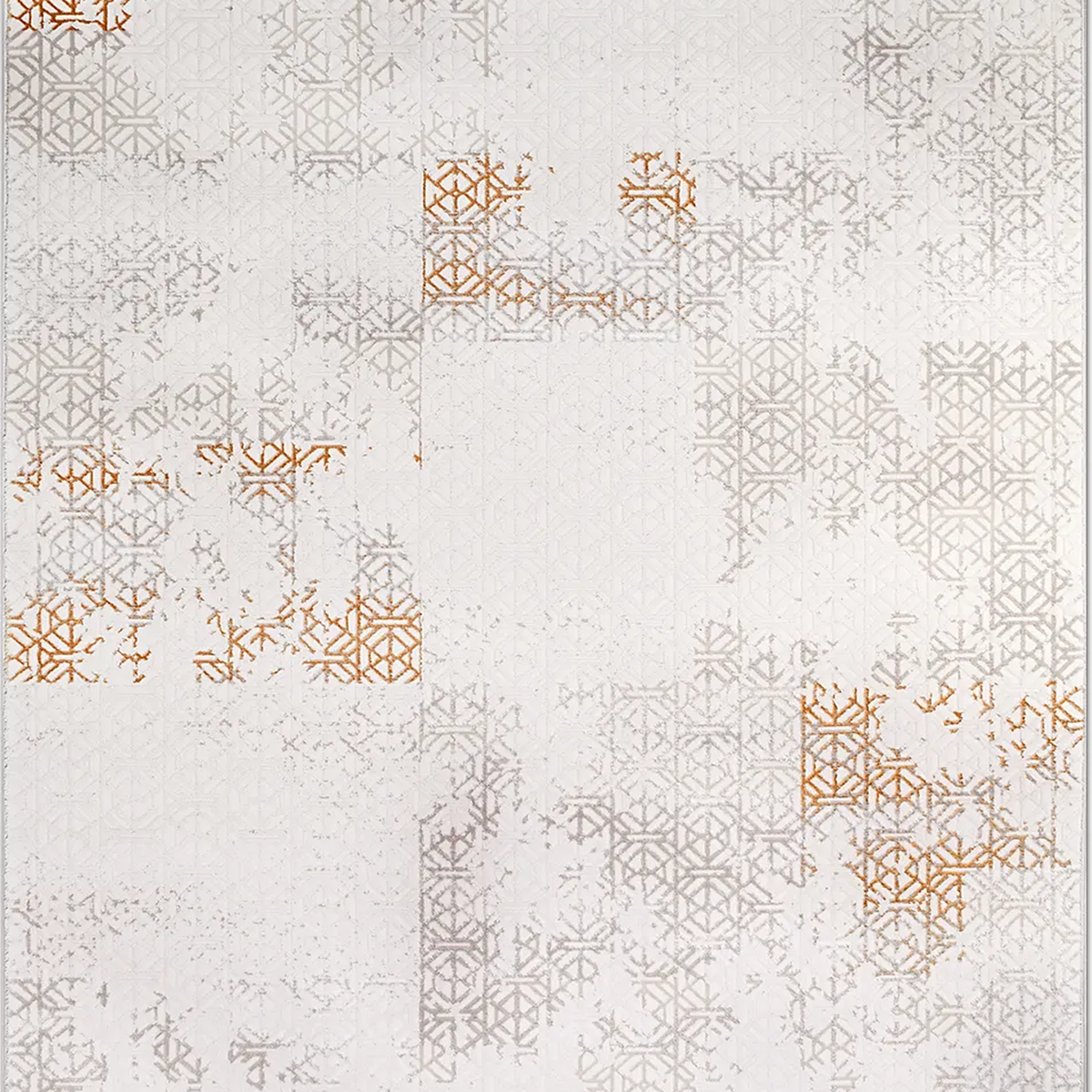 SHARED | Rill Cream Abstract Modern Machine Woven Greige Burnt Orange photo 6
