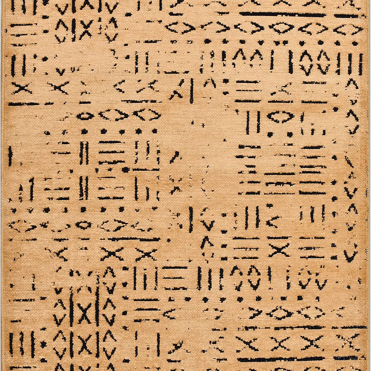 SHARED | Ivywood Camel Black Abstract Boho Tribal Style Machine Woven photo 6