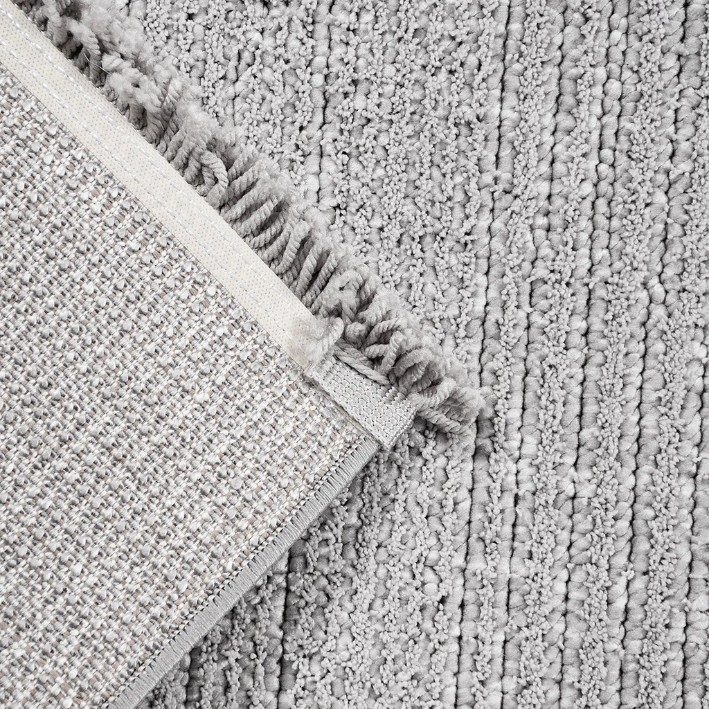 SHARED | Rainfall Light Grey Ivory Solid Modern Machine Woven Living  photo 5