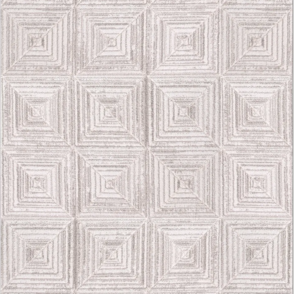 SHARED | Zircon Cream Mid-Century Modern Geometric Machine Woven Livi photo 5