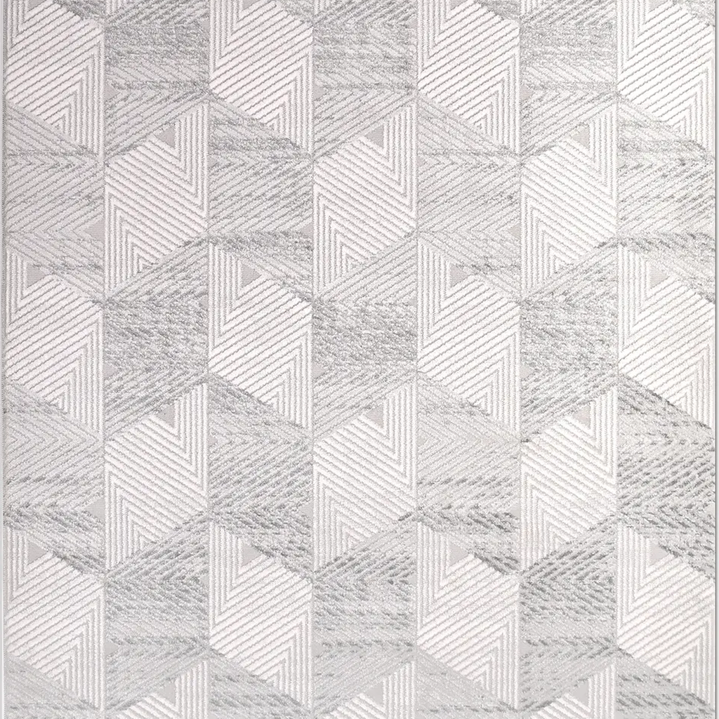 SHARED | Pamukkale Ivory Grey Modern Geometric Machine Woven Living R photo 6