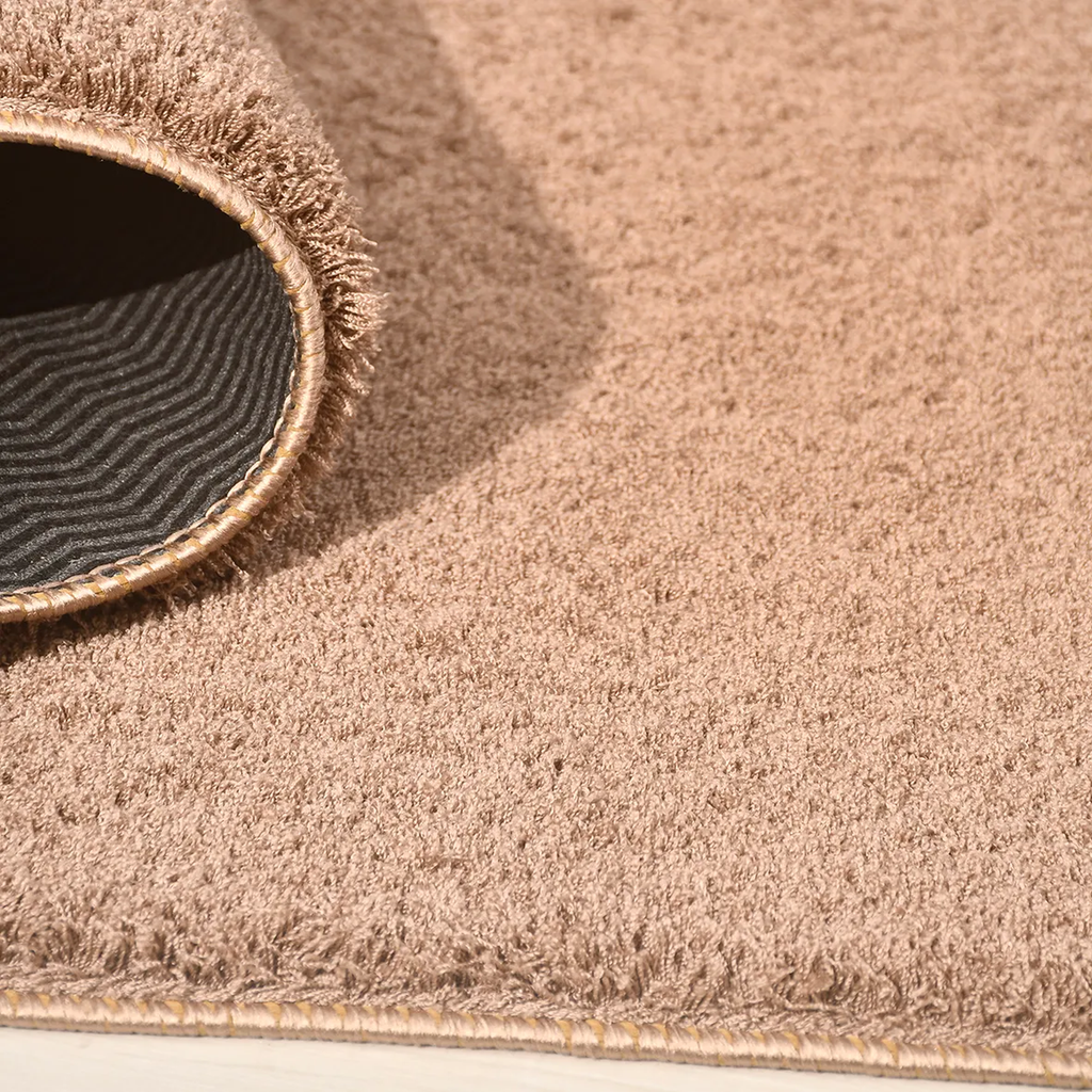 SHARED | Thaw Taupe Solid Modern Plush Machine Woven Living Room Bedr photo 6