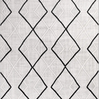 SHARED | Coppice Cream Black Moroccan Style Diamond Trellis Machine W photo 6