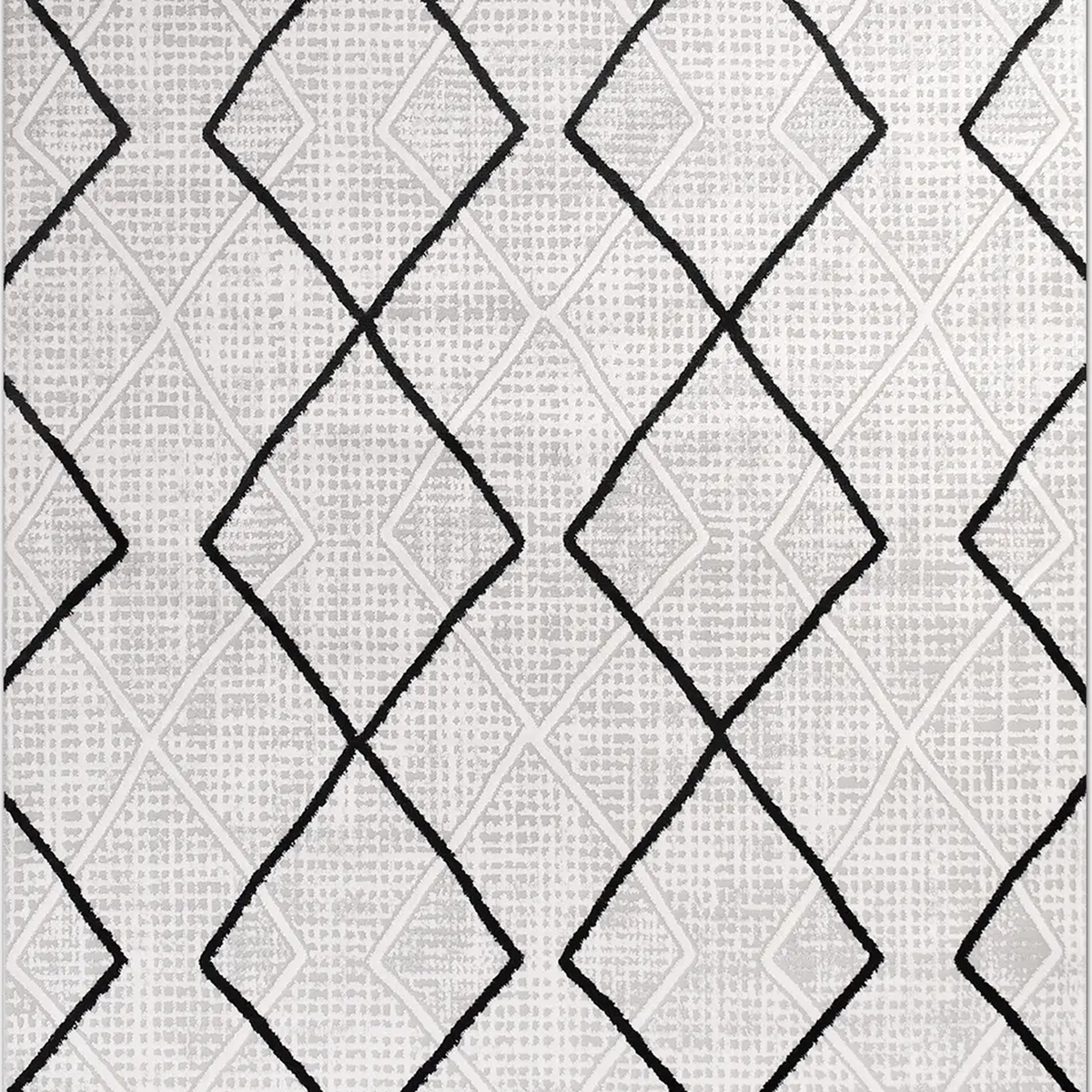 SHARED | Coppice Cream Black Moroccan Style Diamond Trellis Machine W photo 6