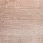 SHARED | Broom Blush Beige Modern Geometric High-Low Machine Woven Li photo 6
