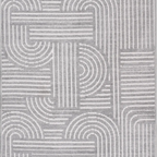 SHARED | Dogrose Grey Ivory Modern Geometric High-Low Machine Woven L photo 6