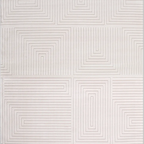 SHARED | Bryony Cream Ivory Geometric Modern Machine Woven Living Roo photo 6