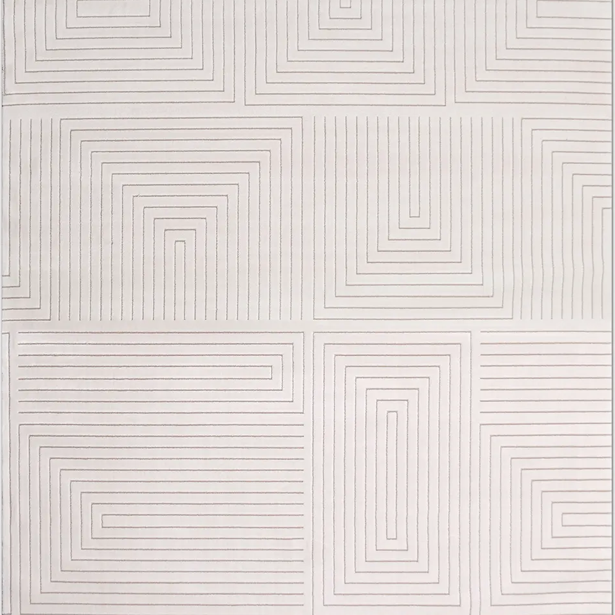 SHARED | Bryony Cream Ivory Geometric Modern Machine Woven Living Roo photo 6