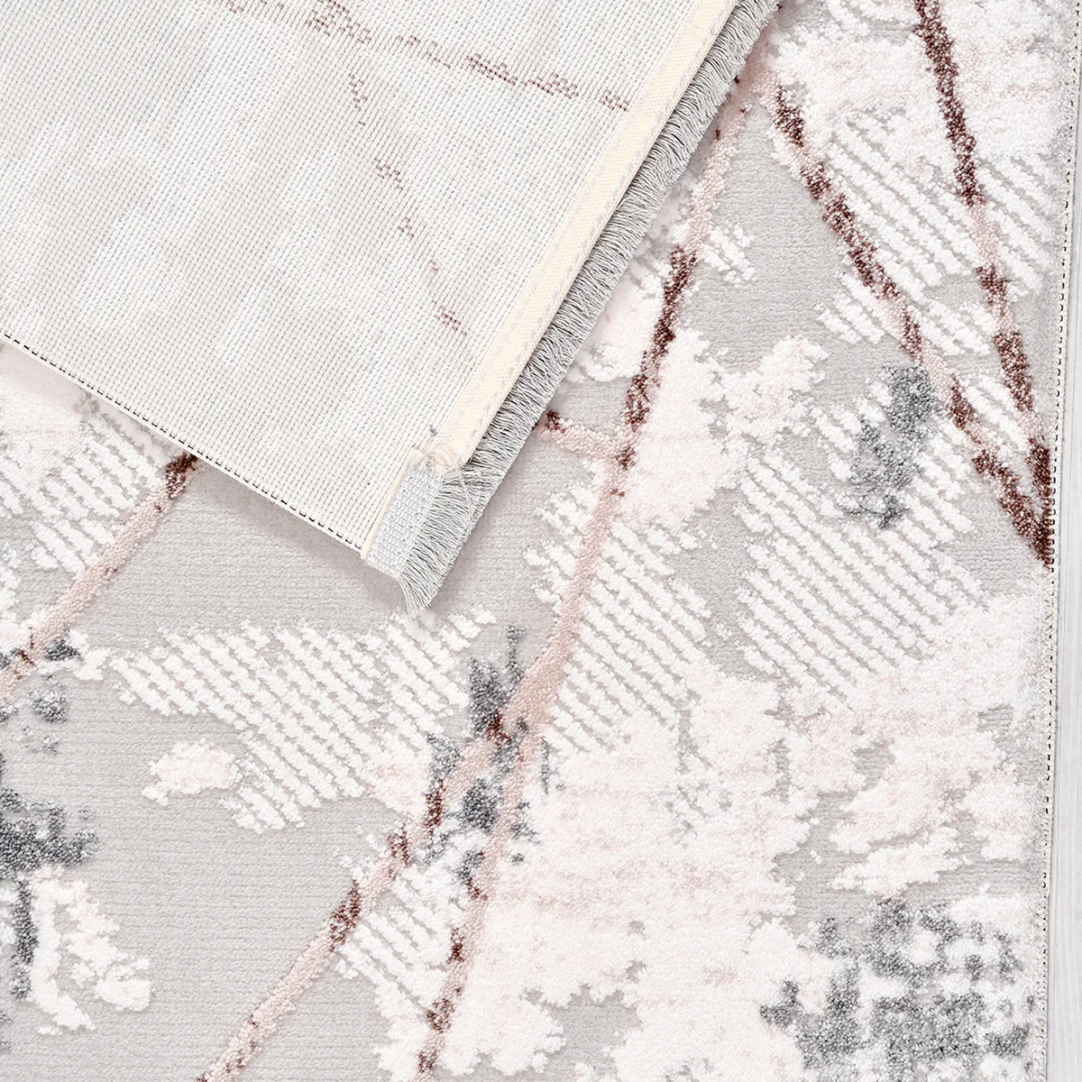 SHARED | Butte Cream Grey Abstract Modern Machine Woven Blush Rust Li photo 6