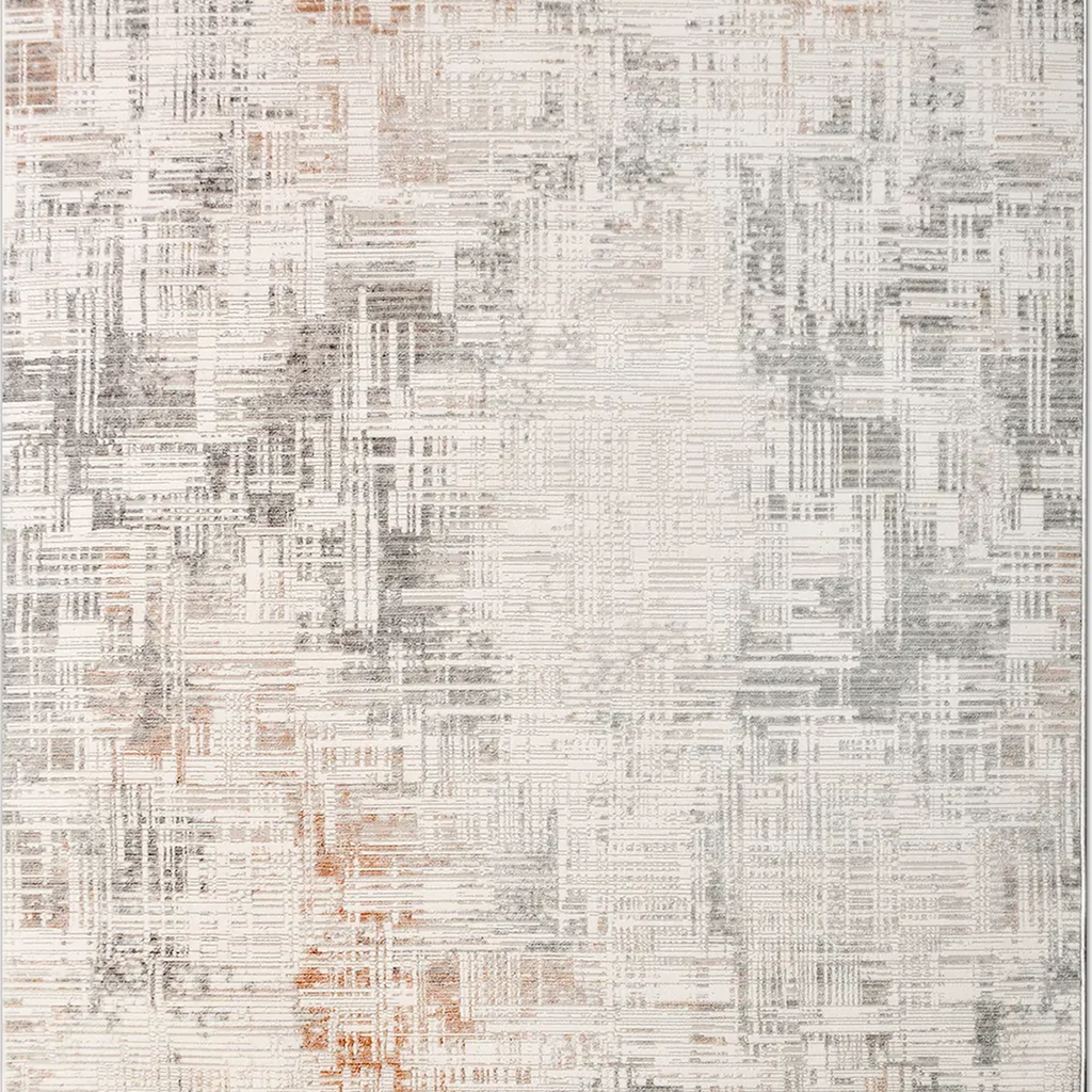 SHARED | Sardonyx Cream Grey Rust Abstract Modern Machine Woven Livin photo 6