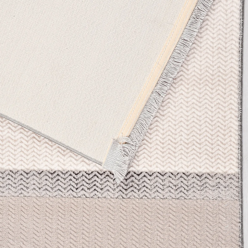 SHARED | Ashford Cream Beige Modern Geometric Machine Woven Living Ro photo 6