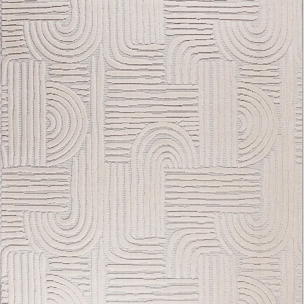 SHARED | Kekova Cream Abstract Modern Machine Woven Ivory Beige Livin photo 6