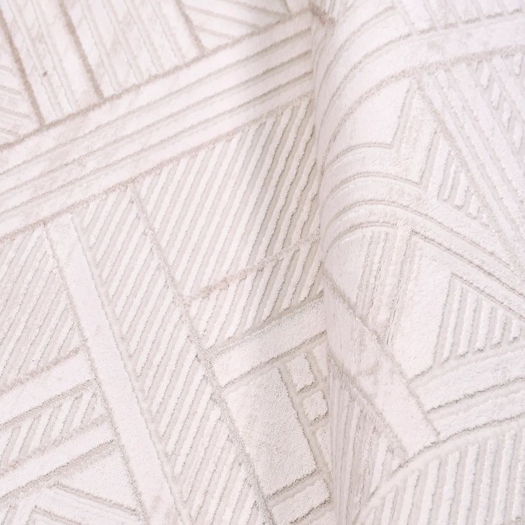 SHARED | Waterlight Cream Geometric Diamond Modern Machine Woven Livi photo 5