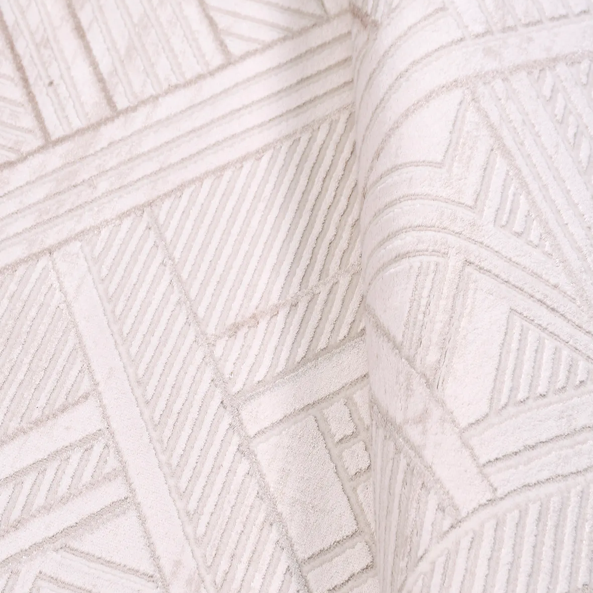 SHARED | Waterlight Cream Geometric Diamond Modern Machine Woven Livi photo 5