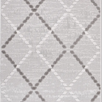 SHARED | Betony Cream Grey Moroccan Style Diamond Trellis Machine Wov photo 6