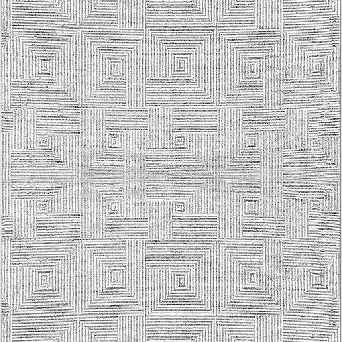 SHARED | Fell Modern Geometric Light Grey Ivory Machine Woven Living  photo 6