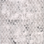 SHARED | Priene Grey Cream Distressed Moroccan Style Trellis Modern M photo 6