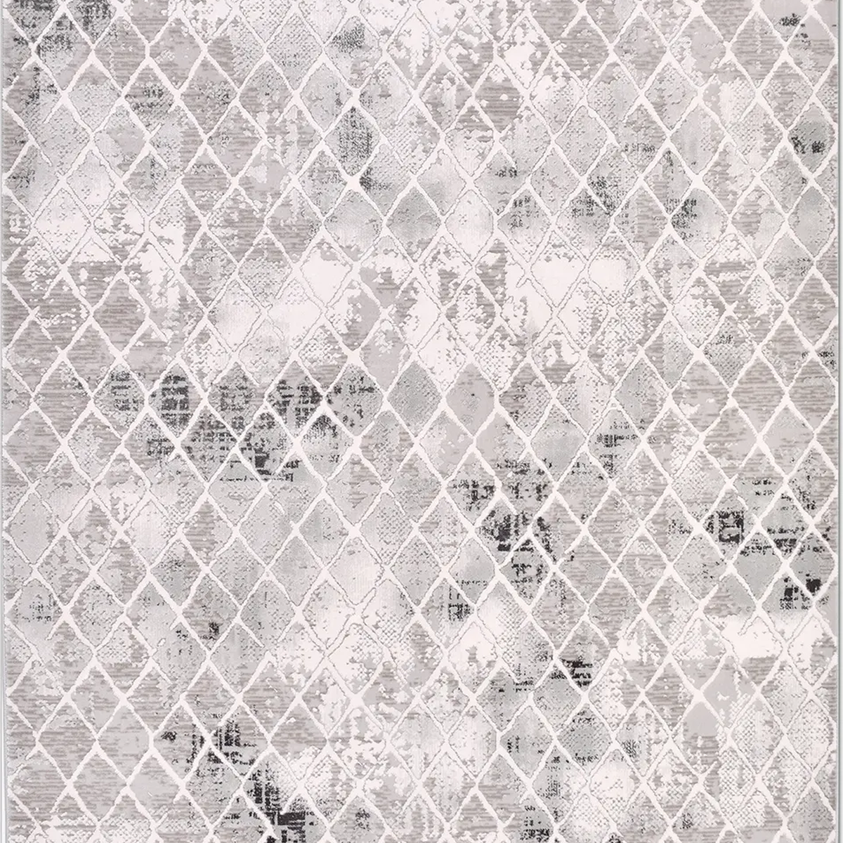 SHARED | Priene Grey Cream Distressed Moroccan Style Trellis Modern M photo 6