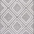 SHARED | Bilberry Modern Geometric Diamond Lattice Grey Ivory Machine photo 6