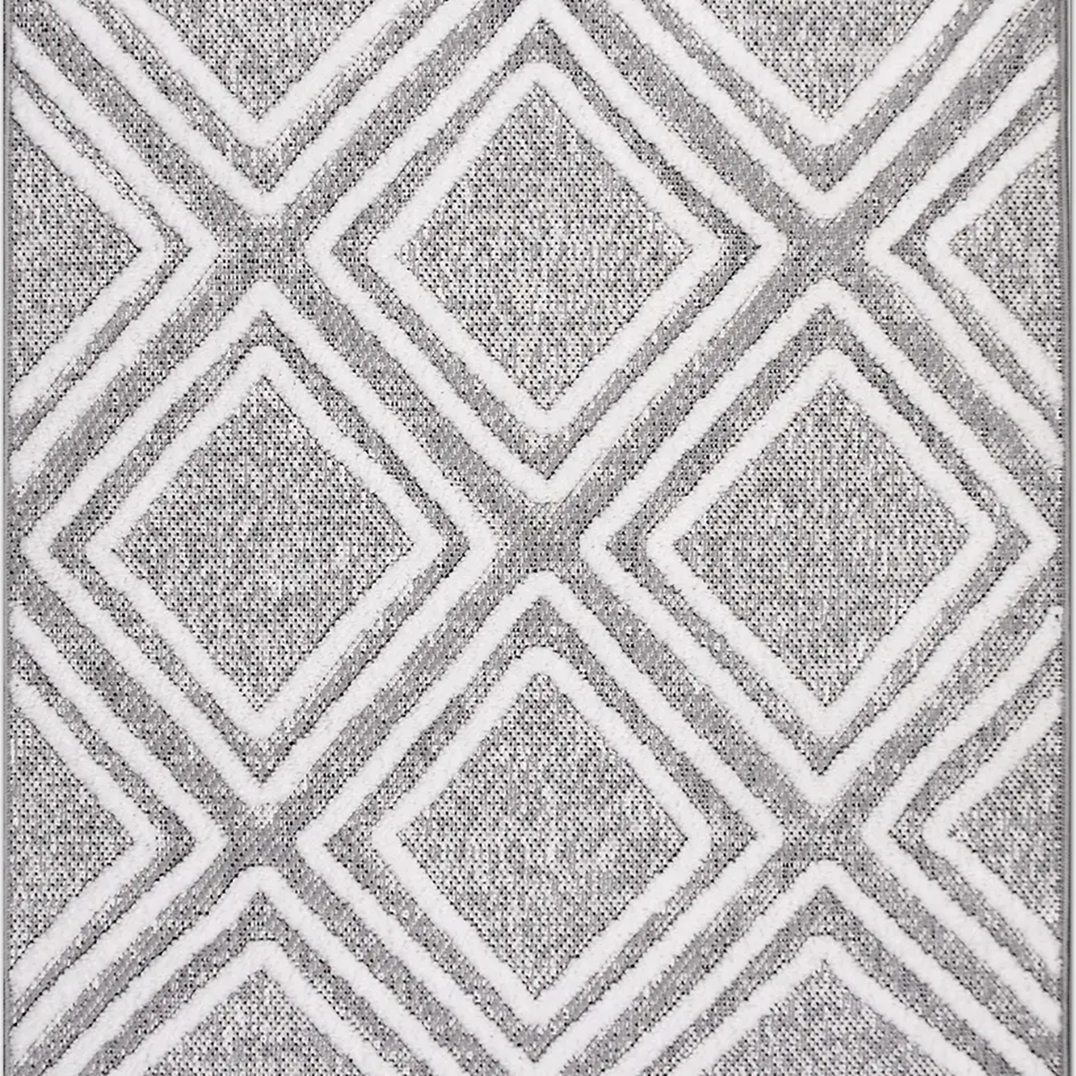 SHARED | Bilberry Modern Geometric Diamond Lattice Grey Ivory Machine photo 6