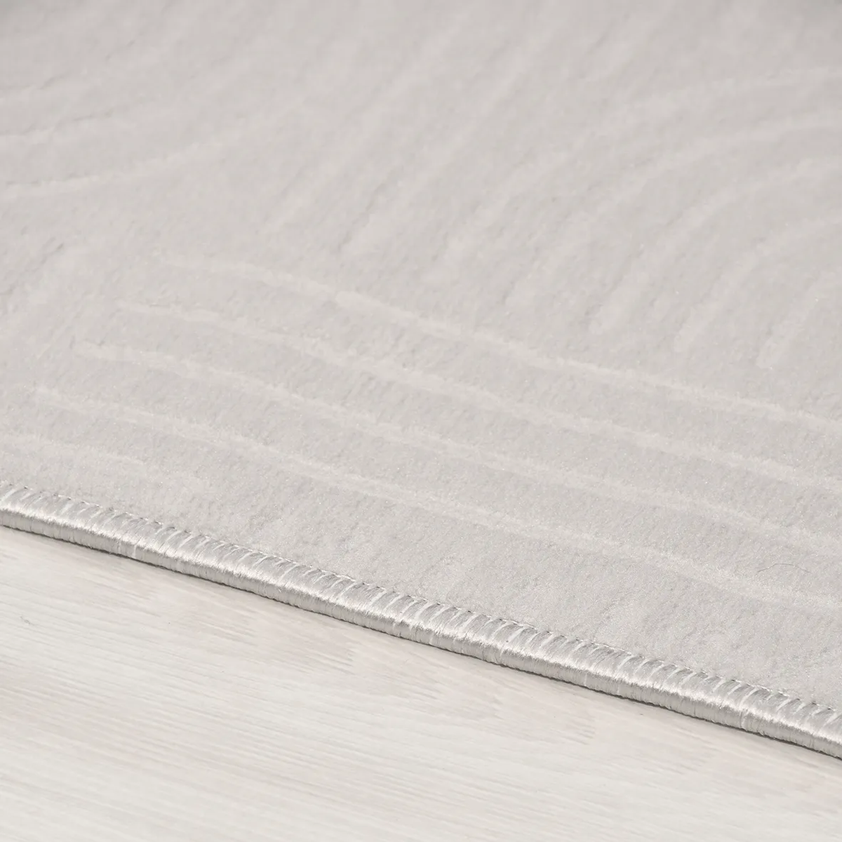 SHARED | Hoarfrost Light Grey Modern Geometric Carved High-Low Machin photo 6