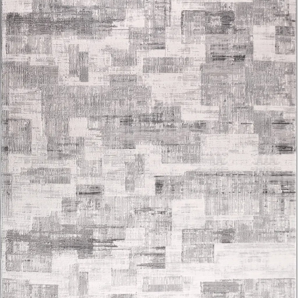 SHARED | Conservatory Grey Ivory Abstract Modern Machine Woven Living photo 6