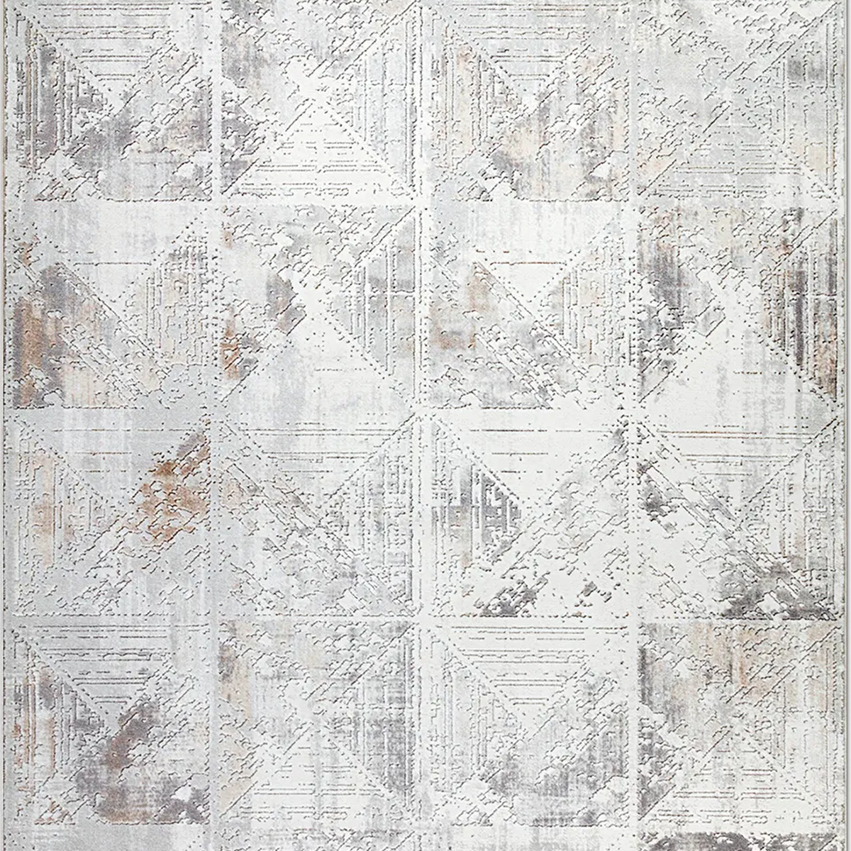SHARED | Filbert Cream Grey Abstract Modern Machine Woven Living Room photo 6