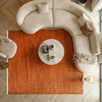 SHARED | Lupin Burnt Orange Solid Modern Machine Woven Fringed Living photo 6