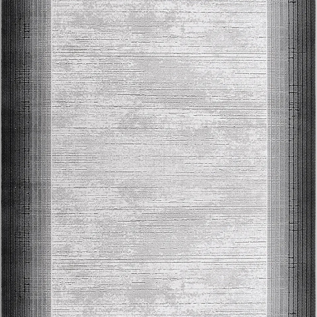 SHARED | Wold Grey Abstract Modern Machine Woven Bordered Living Room photo 6