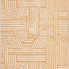 SHARED | Damson Golden Yellow Geometric Mid-Century Modern Machine Wo photo 6