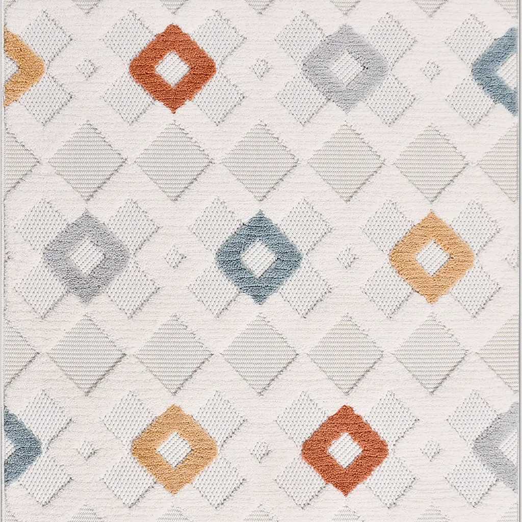 SHARED | Lodge Cream Boho Geometric Diamond Machine Woven Living Room photo 5