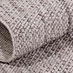 SHARED | Scriptorium Grey Cream Solid Textured Flatweave Machine Wove photo 5