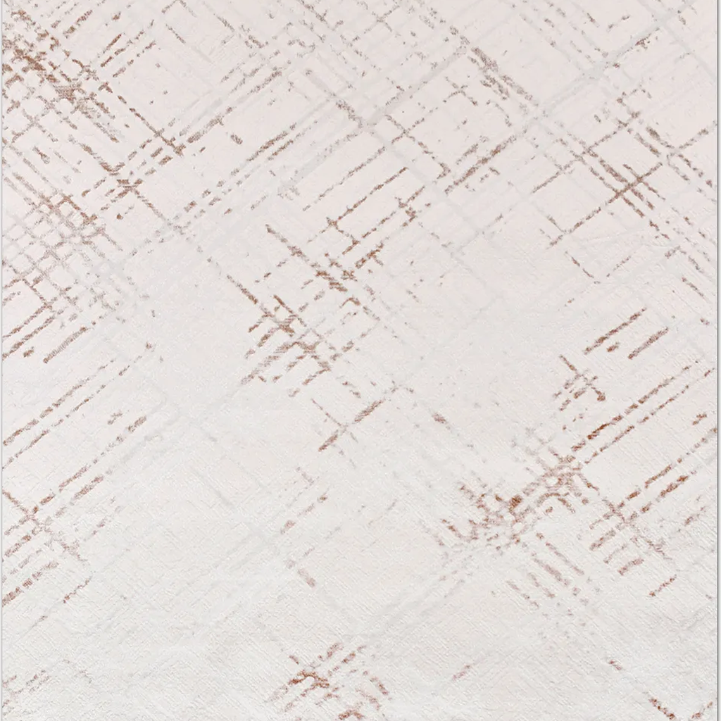 SHARED | Ortahisar Cream Copper Abstract Modern Machine Woven Living  photo 6