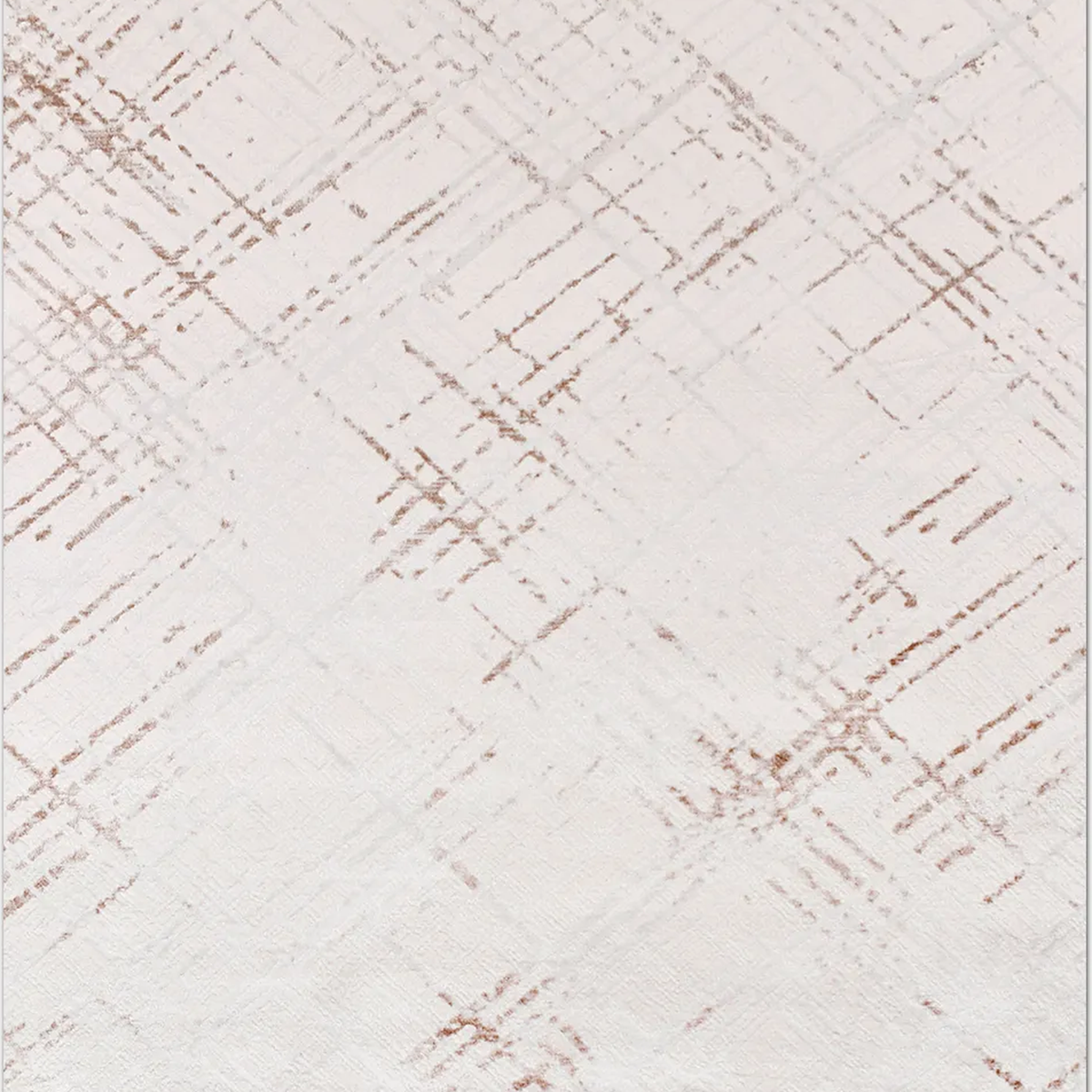 SHARED | Ortahisar Cream Copper Abstract Modern Machine Woven Living  photo 6