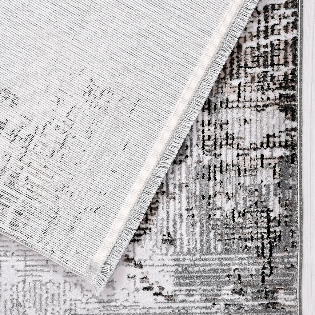 SHARED | Thornfield Grey Cream Abstract Modern Machine Woven Living R photo 6
