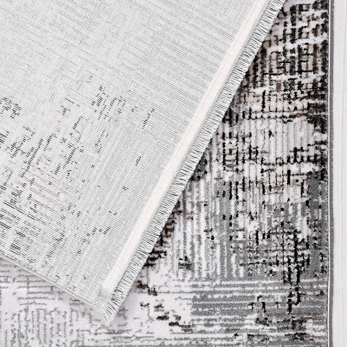 SHARED | Thornfield Grey Cream Abstract Modern Machine Woven Living R photo 6