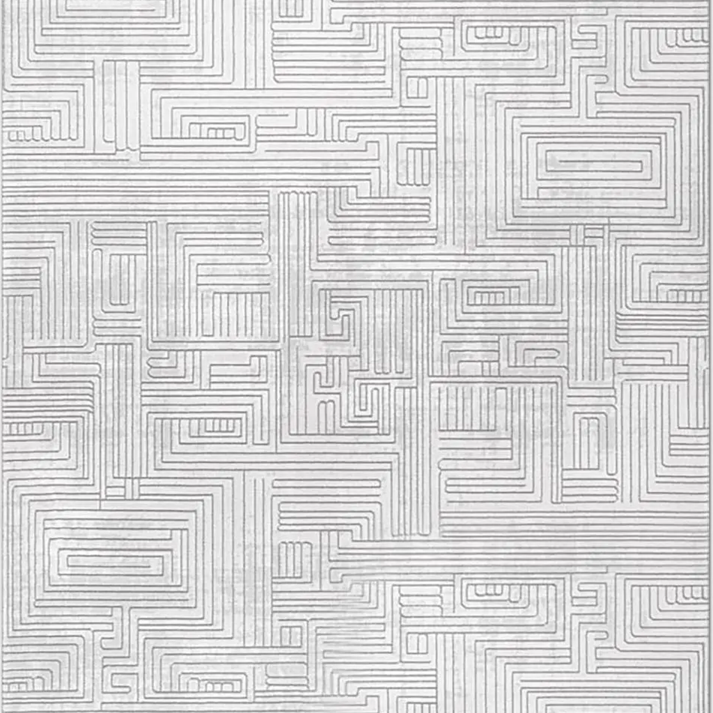 SHARED | Camellia Ivory Geometric Modern Machine Woven High-Low Livin photo 6