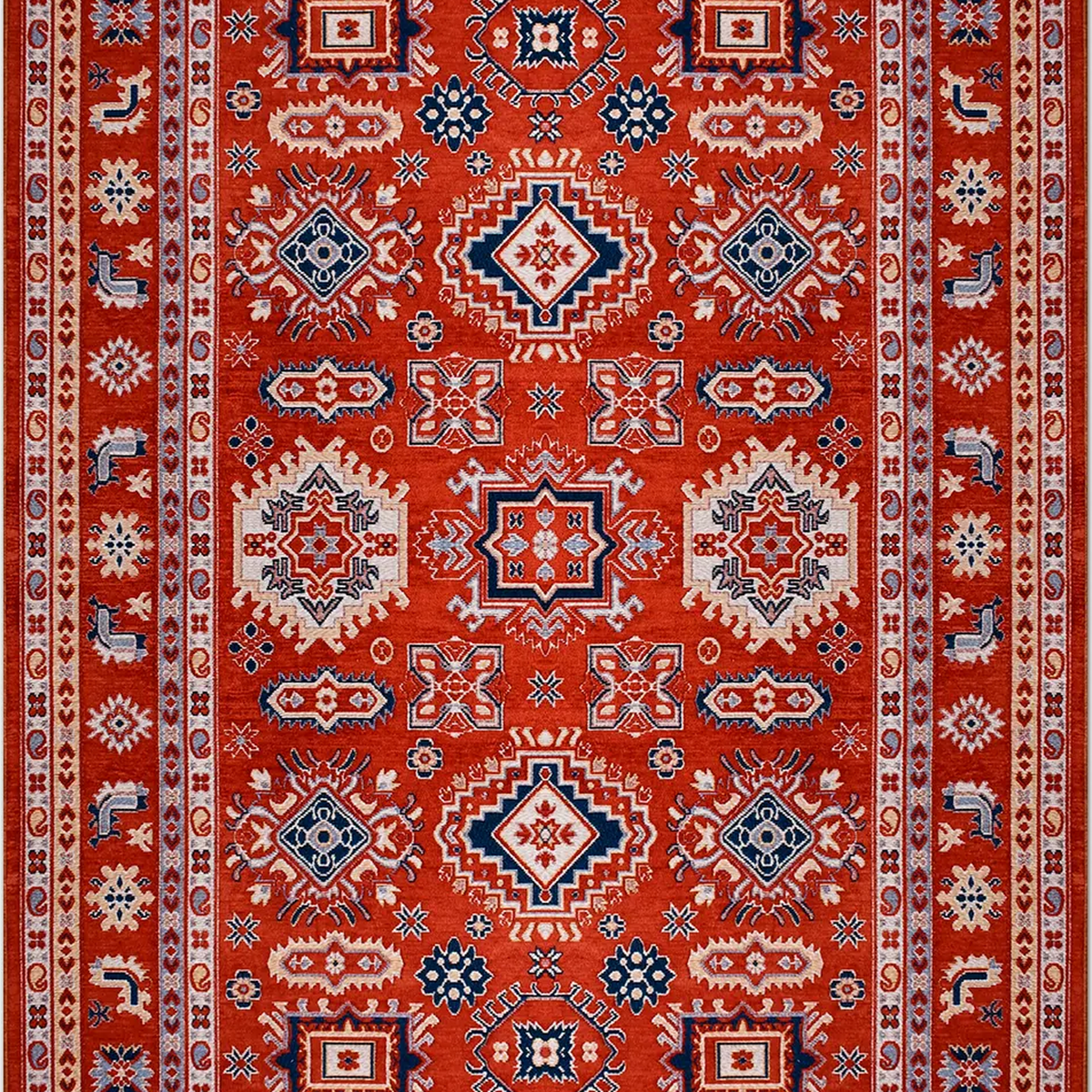 SHARED | Drizzle Red Navy Cream Persian Style Traditional Machine Wov photo 6