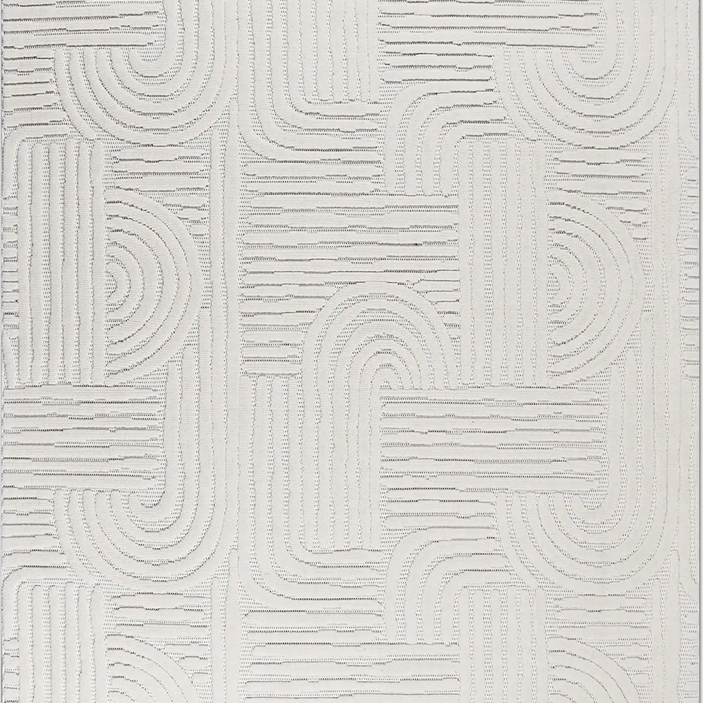 SHARED | Marmaris Cream Geometric Modern Machine Woven Ivory Living R photo 6
