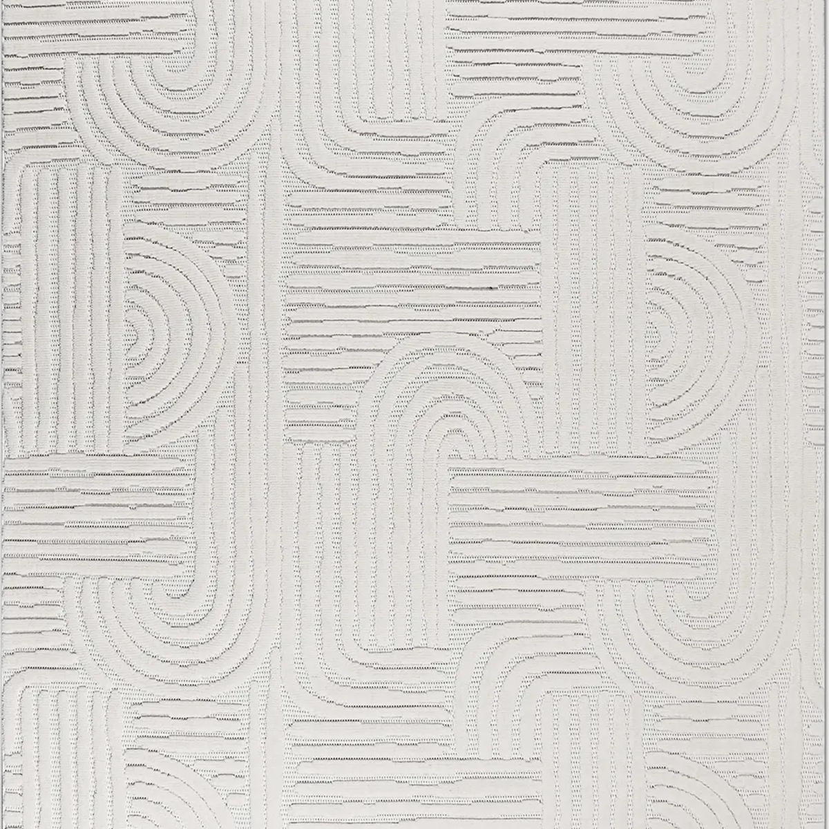 SHARED | Marmaris Cream Geometric Modern Machine Woven Ivory Living R photo 6
