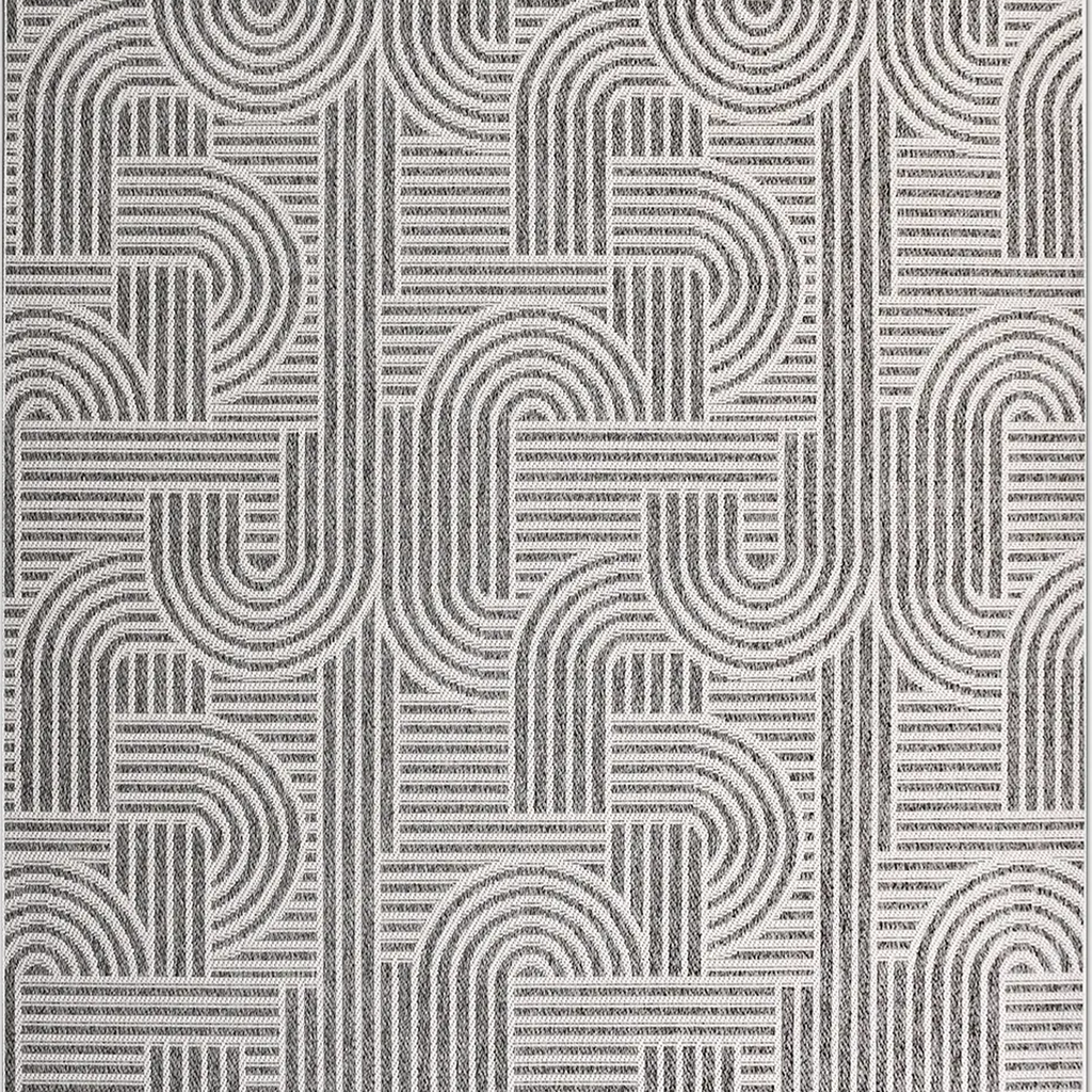 SHARED | Headland Grey Cream Modern Geometric Machine Woven Living Ro photo 6