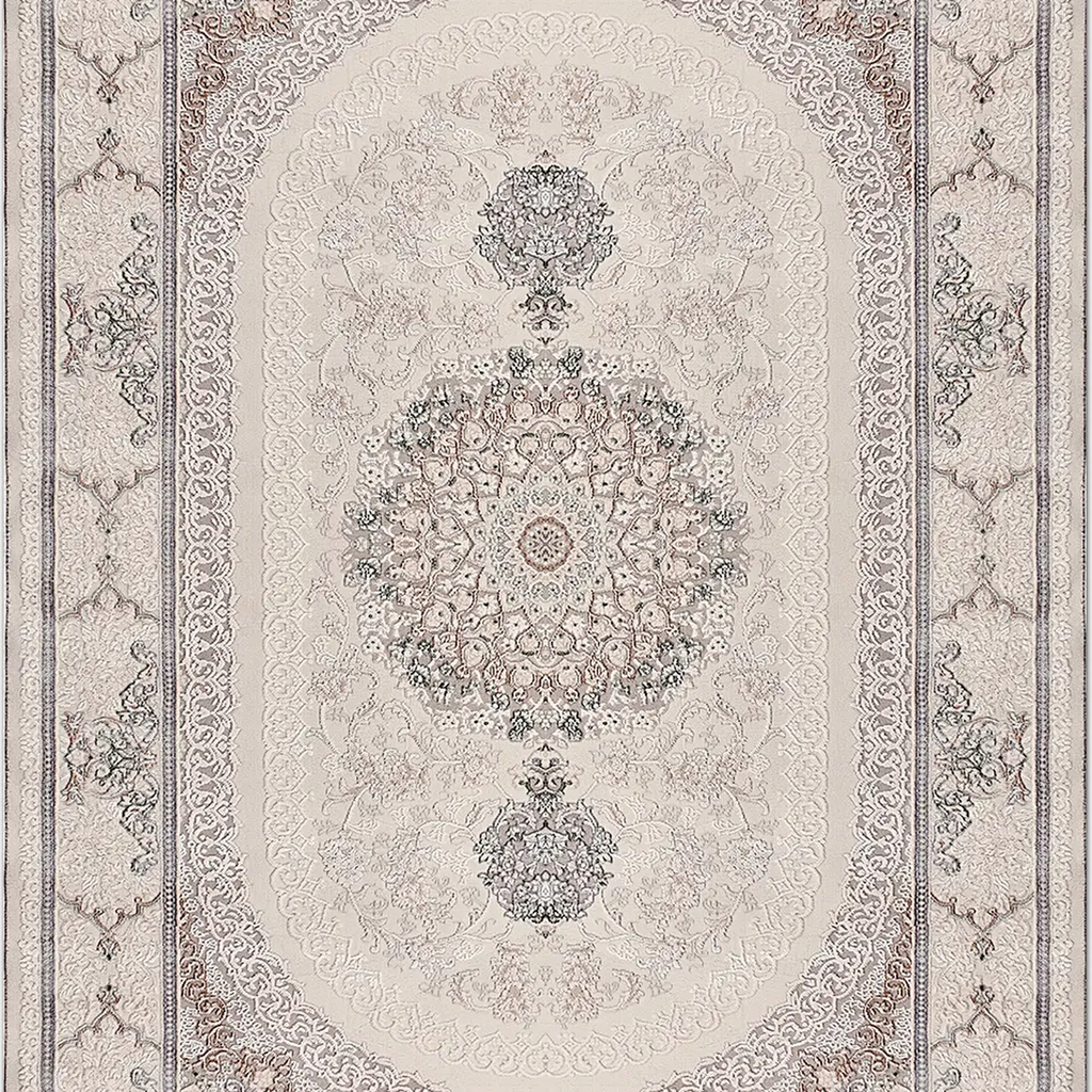 SHARED | Coral Cream Beige Persian Style Traditional Medallion Machin photo 6