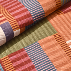 SHARED | Dell Mid-Century Modern Patchwork Orange Cream Blue Machine  photo 6