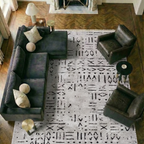 SHARED | Larch Moroccan Style Tribal Boho Light Grey Black Machine Wo photo 6
