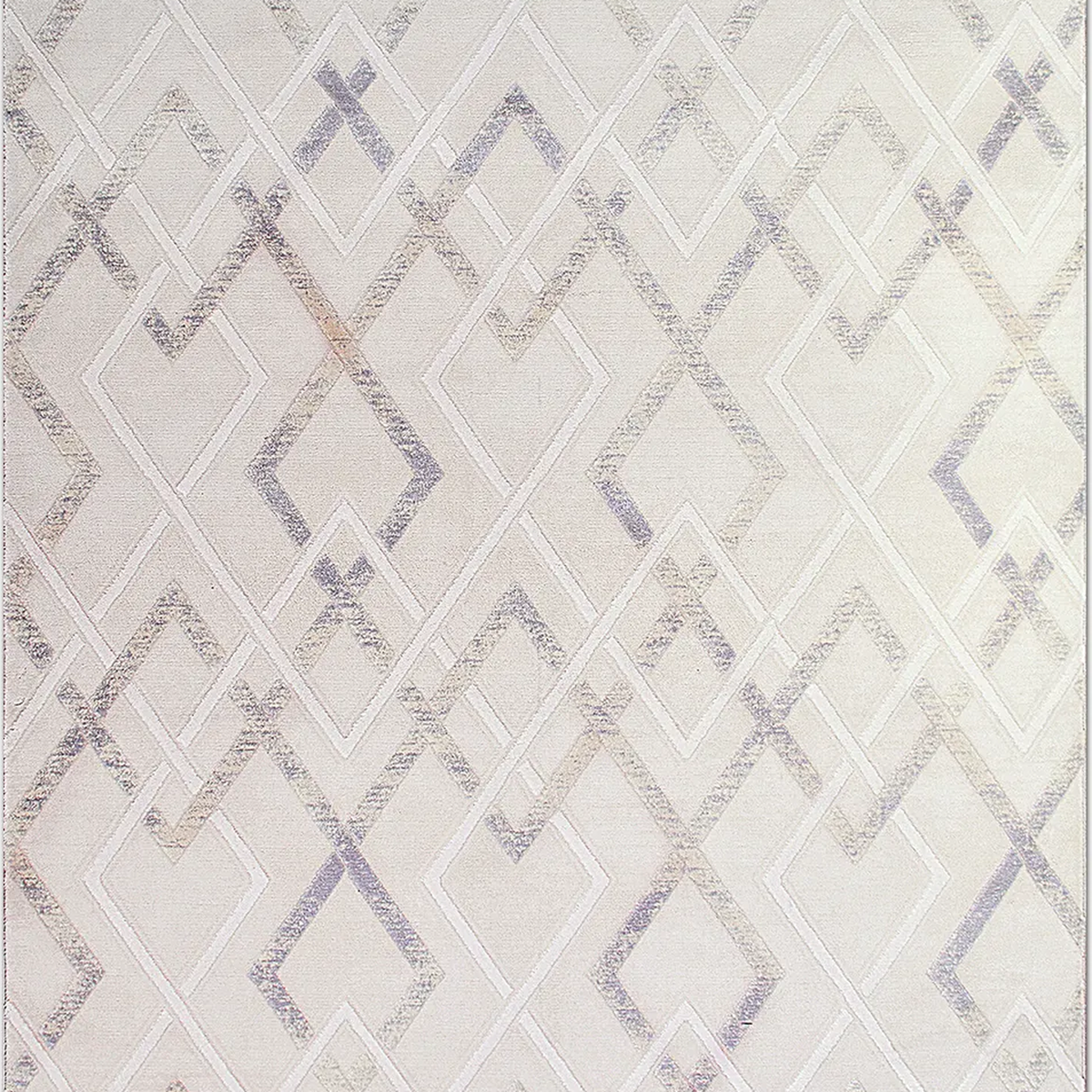 SHARED | Pinnacle Cream Lilac Geometric Modern Machine Woven Living R photo 6