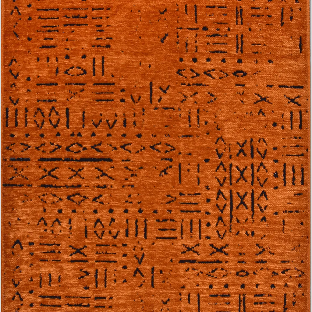 SHARED | Hornbeam Terracotta Boho Abstract Tribal Style Machine Woven photo 6